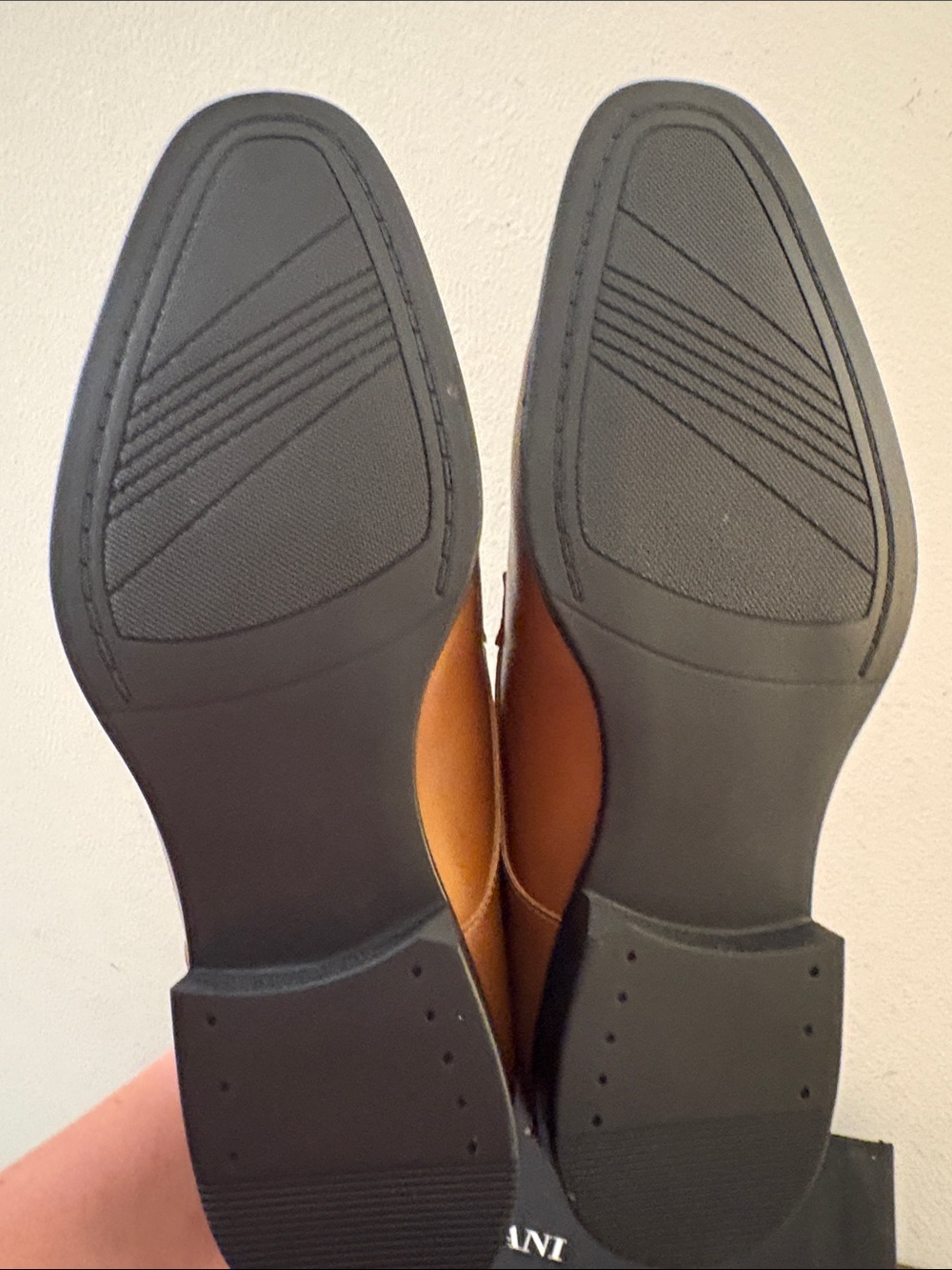 NIB [Alfani] Andrew Plain Toe Derbys Casual Dress Shoes Dark Tan Brown Men's 9 - Picture 13 of 14